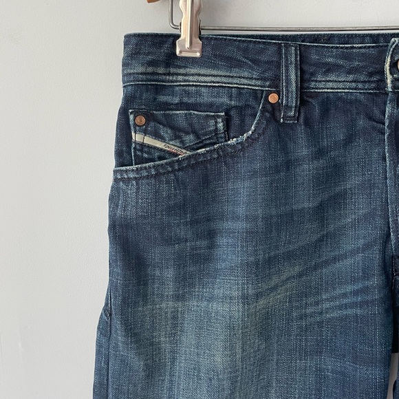 Diesel Zaghor Relaxed Bootcut 008LH Dark Blue Buttonfly Denim Jeans - Picture 3 of 13